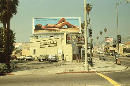 Gardner Drugs & Firstours Cancun billboard, Gardner & Sunset, Hollywood, 4/7/1985